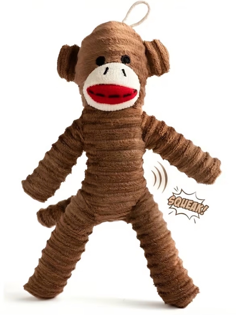 Source Unknown Brown Plush Monkey Toy with Red Mouth